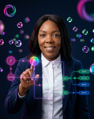 Refilwe Seilane mapping a holographic automation workflow for Digi Diva